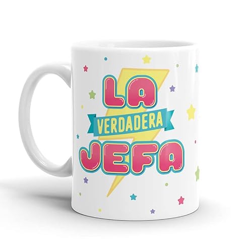 Puterful – Taza de cerámica - La verdadera jefa - Tazas originales – Tazas con mensajes divertidos – Tazas divertidas – Taza con frase – 325ml
