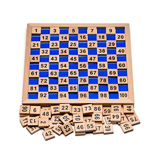 Puzzle matemático de Natureich Montessori Juguete de Madera para Aprender a Contar, con Campos numéricos y números, Colorido/Natural