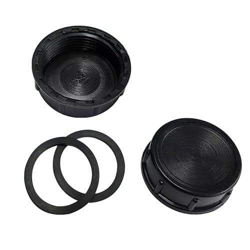 Qrity 2 Piezas de Fregadero de Cocina, Tapa Ciega para Tubería de Desagüe, Rosca Hembra, Tapa de Tubería de 39 mm, Negro