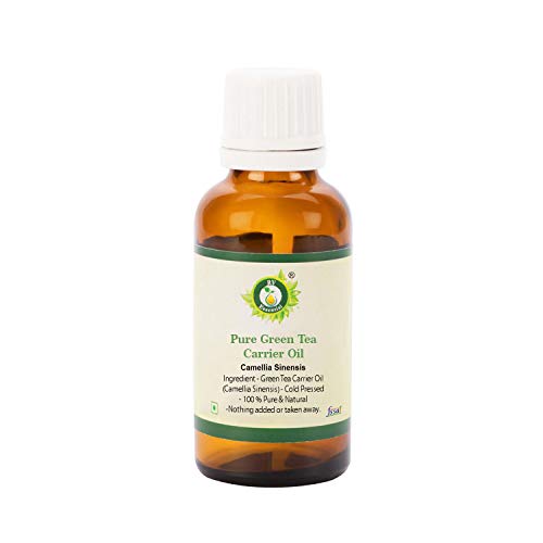 R V Essential Puro aceite portador té verde 10ml (0.338oz)- Camellia Sinensis (100% puro y natural Prensado en frío) Pure Green Tea Carrier Oil