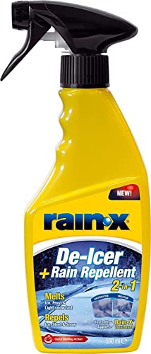 Rain-X Spray Descongelante para Parabrisas en 30 Segundos, 2en1 Antihielo Parabrisas Coche y Antilluvia - 500 ml
