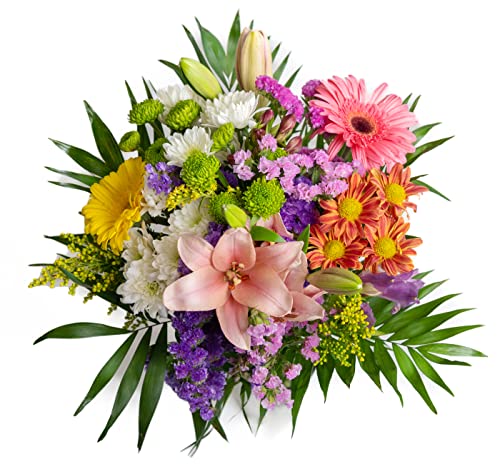 REGALAUNAFLOR- Ramo de flores naturales variadas - ENTREGA EN 24 HORAS DE LUNES A SABADO, Multicolor.
