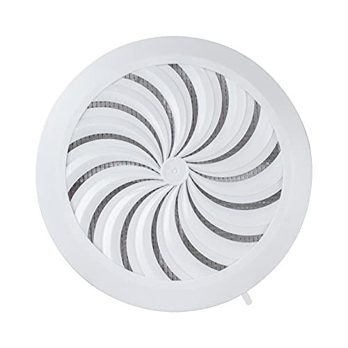 Rejilla de ventilación de aire de salida redonda, tamaño ajustable, diámetro de 100 mm hasta 150 mm, color blanco