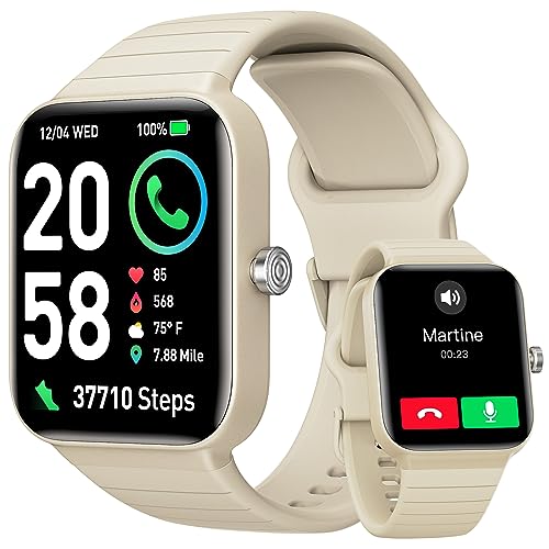 Reloj Inteligente Hombre Mujer con Llamadas y Voz de Alexa, 1.8" Smartwatch IP68 Reloj Deportivo con 100+ Modos Deportivos, Pulsera Actividad Pulsómetro/Monitor de Sueño/Podómetro para Android iOS