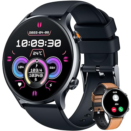 Reloj Inteligente Hombre Smartwatch con Llamadas: 1.42" Smart Watch Podómetro Presión Arterial Monitor de Sueño 100+ Modos Deporte Impermeable Pulsera Actividad Reloj Deportivo Hombre para Android iOS