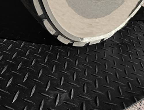 Revestimiento de Caucho Antideslizante| Suelo de Goma PVC Negro 1.2mm Diseño Estrias (100_x_150 CM)
