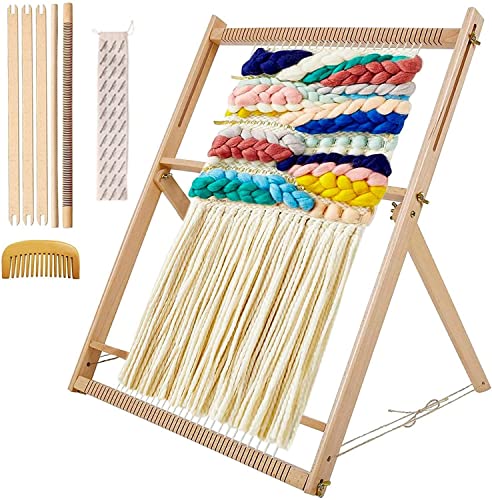 ROCKY&CHAO Marco grande para adultos, silla de tejido de madera, un accesorio para principiantes. Máquina de tejer adecuada para la fabricación de bufandas de lana o decoraciones de punto (60 x 50 cm)