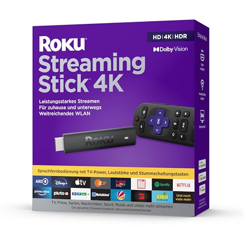 Roku Streaming Stick 4K | 4K/HDR/Dolby Vision Streaming Media Player | Funciona Solo en Alemania