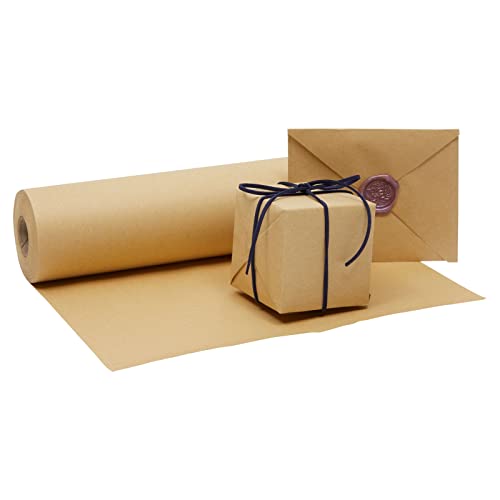 Rollo de papel Kraft - Paquete de ahorro Jumbo de 30,5 metros - Rollo de papel de embalaje marrón - 30,5 cm de ancho