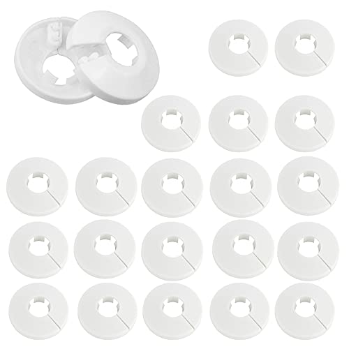 Roseta de Plástico para Radiadores FOGAWA 20PCS Radiador Plástico de Tubo de 16mm Embellecedor Radiador Plástico Collar Tuberia Cubiertas Blanco PP