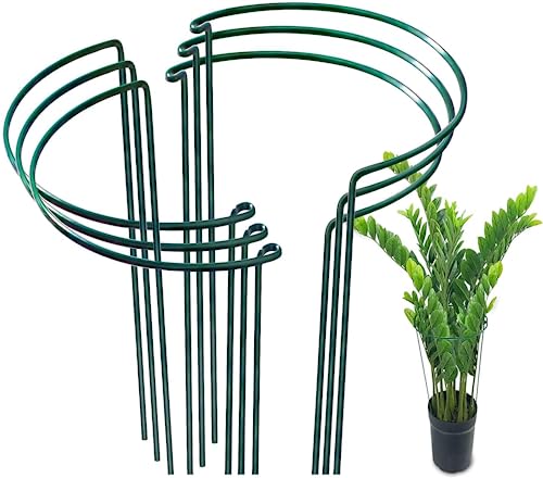 RZMZBY 6Pcs 25x40cmSoporte para Plantas, estacas de Metal para Plantas de jardín, Varilla de Soporte para Plantas, Media caña, Jaula para peonías, hortensias, Rosas, Sedum, Verduras, Tomates