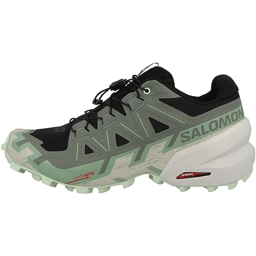 Salomon Zapatillas Speedcross 6 para mujer, Black Laurel Wreath Green Ash L47301300, 40 EU