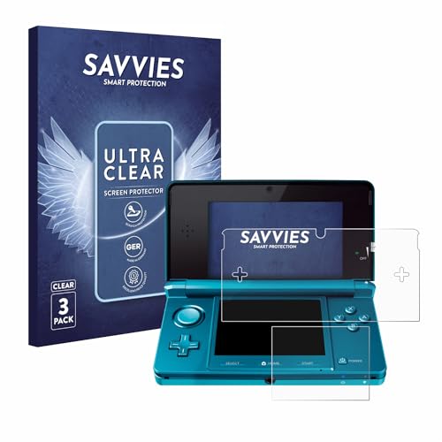 savvies Protector Pantalla compatible con Nintendo 3DS (6 Unidades) Película Ultra Transparente