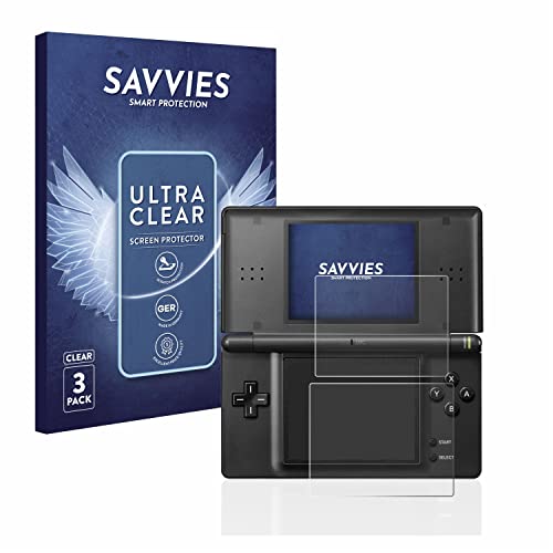 savvies Protector Pantalla compatible con Nintendo DS LITE (6 Unidades) Película Ultra Transparente