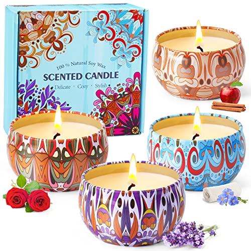 Scent-Hi Velas Aromáticas Bohemio, Cera de Soja Natural Decorativas Set de Regalo para limpieza de Aire y Relajación Corporal Velas Perfumadas