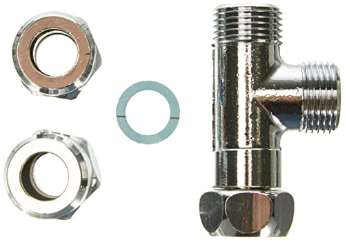 Schell Tuerca de compresión – Racor en T para tubos de cobre, de latón cromado, 1 pieza, 3/8 pulgadas x 10 mm, 16242 5