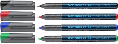 Schneider S 220 OHP - Juego de rotuladores permanentes (4 unidades), multicolor