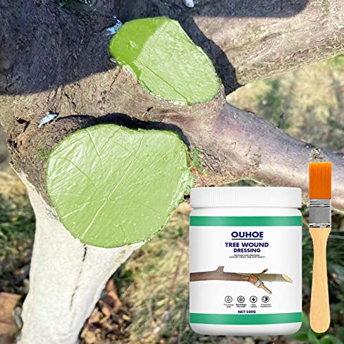 Sellador de heridas de árboles para plantas, cera de 100 g, lubricante con cepillo, pasta de corte de bonsái, lubricante, poda, curación y protección, sellado para todos los árboles