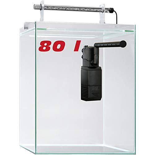 sera Scaper Cube 80 L - Juego de iniciación para Acuario (80 L, Incluye Filtro Interior e iluminación LED, sin Armario Inferior)