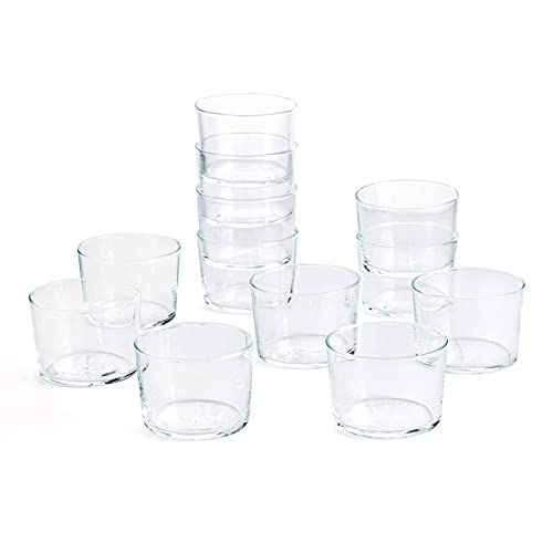 Set de 12 vasos de cristal 23 cl, modelo Chiquito, juego de vasos bajos para agua, bebidas, 8 x 5,7 cm, resistentes, ligeros, aptos para lavavajillas