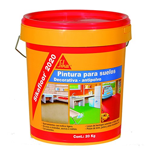 Sika - Revestimiento acrílico coloreado - Sikafloor 2020 rojo óxido - Para suelos, garajes y superficies de cemento - Uso interior o exterior - 20 kg