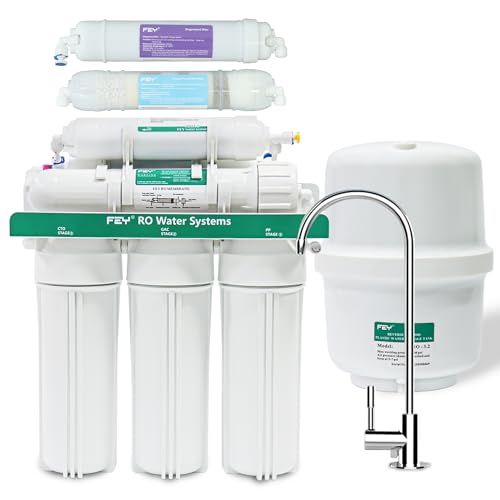 Sistema de filtro de agua potable de ósmosis inversa 100 GPD, sistema de filtración de agua potable de 10 niveles con membrana de 100 GPD, sistema de ablandamiento de agua con gran caudal para uso