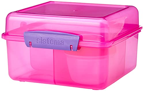 Sistema Lonchera TO GO Cube Max, recipiente para alimentos estilo Bento-Box de 2 L con separadores y bote de yogur a prueba de fugas, sin BPA (no seleccionables)