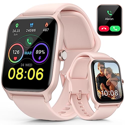 Smartwatch Mujer con llamada Bluetooth Reloj Inteligente Mujer Alexa Incorporado Reloj Inteligente IP68 Impermeable Reloj Inteligente Mujeres con Rastreador de Sueño Smartwatch para iOS Android