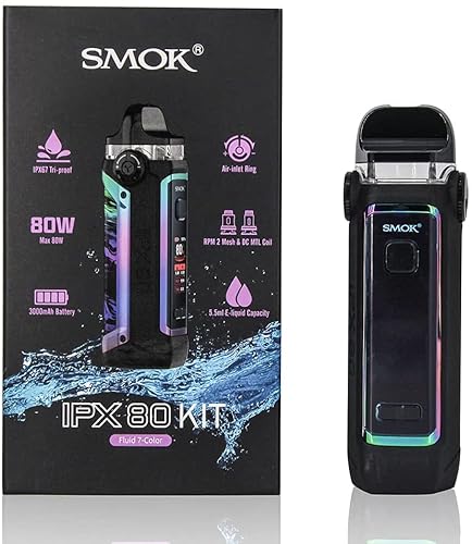 Smok IPX 80 Kit | Original Smok 80W Vape Kit construido en 3000mAh Batería con 5.5ml RPM 2 Pod Con Malla 0.16ohm DC 0.6Ω MTL Coil, sin sabor.