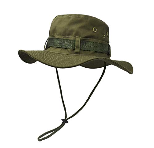 Sombrero de protección Solar de ala Ancha para Exteriores, Gorra de Sol de Jungla de Estilo Militar de Combate clásico de EE. UU. de Doble Capa para Pesca, Caza y Camping Verde