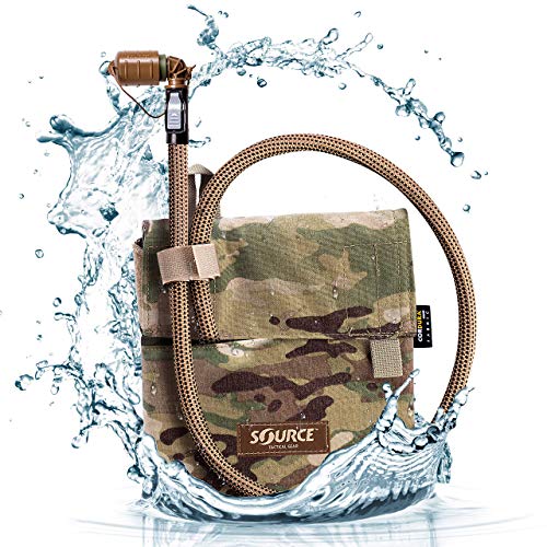 Source Tactical Kangaroo - Sistema de hidratación plegable de 1 litro con válvula para beber con bolsa (Multicam)