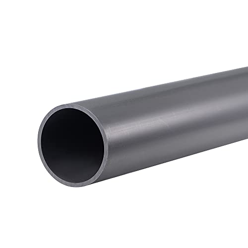 sourcing map Tubo redondo rígido de PVC de 36 mm de diámetro interior, 40 mm de diámetro exterior, 0,35 m, gris claro, alto impacto para tuberías de agua, manualidades