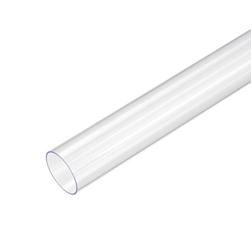 sourcing map Tubo transparente rígido redondo de PVC, 30 mm de diámetro interior x 32 mm de diámetro exterior, 0,5 m