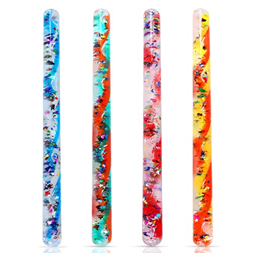 Spiral Glitter Wand Tubes 32 cm Long Multicoloured By Playlearn by Playlearn
