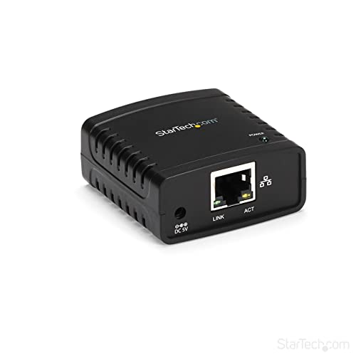 StarTech.com Servidor de Impresión en Red Ethernet 10/100 Mbps a USB 2.0 con LPR - Servidor de Impresión USB