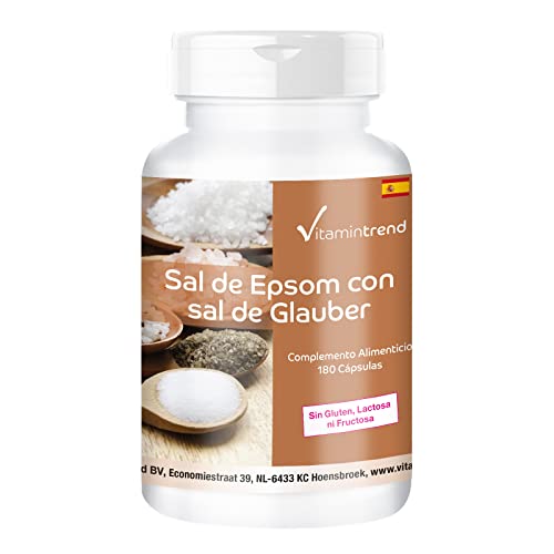Sulfato de Magnesio y Sodio – Epsom Salt – 180 cápsulas | Vitamintrend®