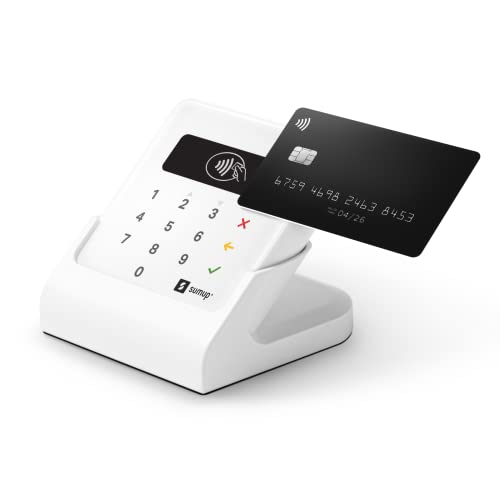 SumUp Air Bundle Pago con Tarjeta De Débito, Crédito, Apple, Google Pay y más- Terminal Móvil con Tecnología RFID NFC- Bluetooth, Pago con Solo Acercar Su Tarjeta-Teléfono O Chip & Pin