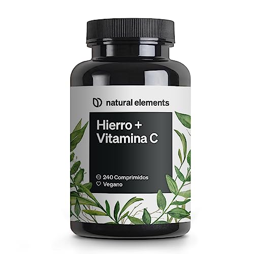 Suplemento de Hierro con 40mg Vitamina C – bisglicinato de hierro – 240 comprimidos veganos – complejo de quelato de buena tolerancia – alta dosificación, sin aditivos innecesarios﻿