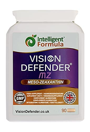 Suplemento Meso Zeaxanthin Vision Defender MZ: para los Ojos – Protege y Mejora la Salud Macular & el Cuidado de los Ojos con Meso-Zeaxantina Vegana de Alta Resistencia (90 Cápsulas/Una-diaria)