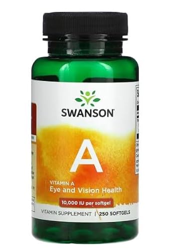 Swanson Vitamina A 10,000 UI - Suplemento Esencial para Salud Ocular y Sistema Inmunológico - 250 Cápsulas Blandas