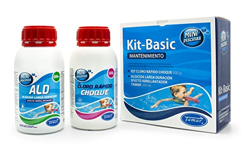 Tamar Kit Basic Mantenimiento Mini Piscinas, Cloro Choque acción rápida + Antialgas