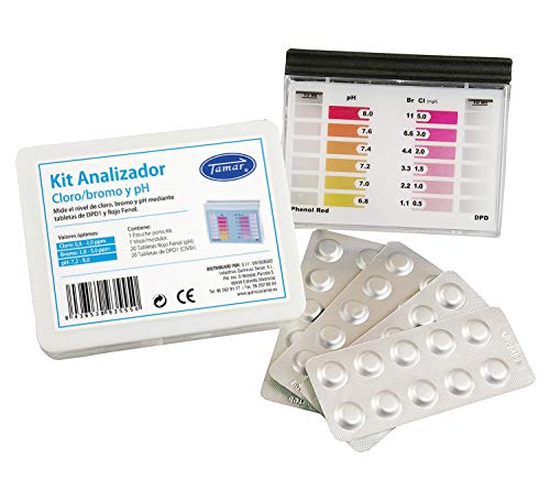 Tamar Test Kit DPD1 Cloro/Bromo y pH, medidor de Cloro/Bromo y pH para piscinas, En Pastillas
