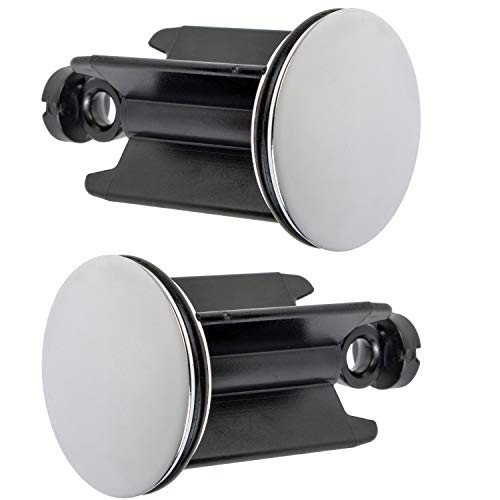 Tapón Universal para Lavabo de Baño, Ø 40 mm, 2 Pack, Tapón de Baño Cromado, Hecho de Latón con Sello de Goma, para Bidés de Baño, Enchufe Regulable en Altura, Libre de óxido y a Prueba de Fugas