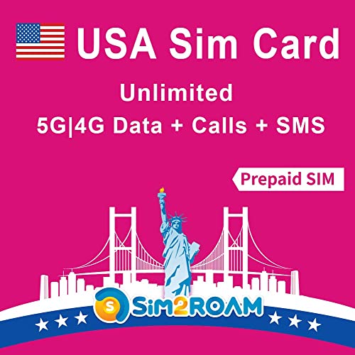 Tarjeta SIM prepaga de EE. UU.|Datos de Internet 5G/4G ilimitados en EE. UU. (Incluido Hawái)+5 GB de Datos en Canadá y México|Llamadas y Textos ilimitados Entre EE. UU., CA y MX|Recargable (21 Días)