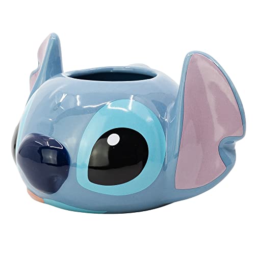 Taza de cerámica con forma en 3D de Stitch en caja regalo