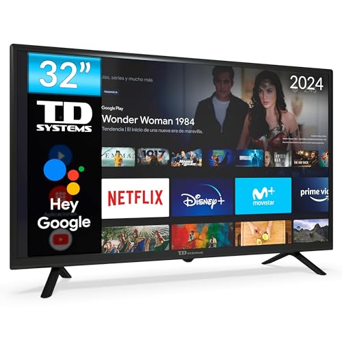 TD Systems - Smart TV 32 Pulgadas Led HD, televisor Hey Google Official Assistant, Control por Voz, Android 11 - K32DLC18GLE