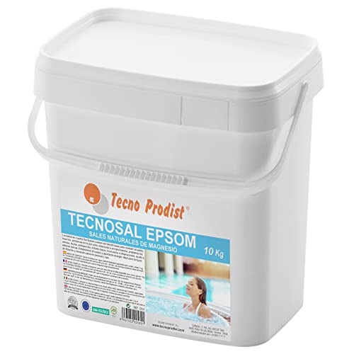 TECNOSAL EPSOM de TECNO PRODIST (10 kg) Sales de Epsom, sal de baño, tratamiento corporal 100% natural, terapias flotación, baños de inmersión, piscinas