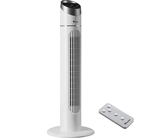 TecTake 403922 Ventilador de torre 90 cm, Ventilador con control remoto, Sistema de climatización, Climatizador de aire portátil para el hogar