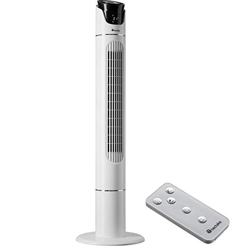 TecTake 403923 Ventilador de torre 110 cm, Ventilador con control remoto, Sistema de climatización, Climatizador de aire portátil para el hogar