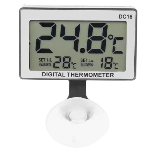 Termómetro digital para acuario LCD resistente al agua - Lector de temperatura preciso para pecera